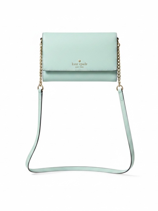 kate spade Handbags - New!! Kate Spade Mint green crossbody wallet with gold logo